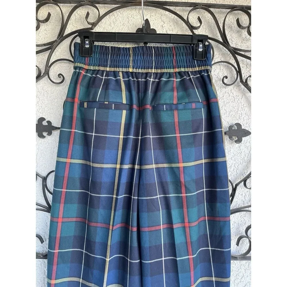 Urban Outfitters Paige Pleated Cropped Straight Leg Trouser- Small- Multicolored - Picture 7 of 10